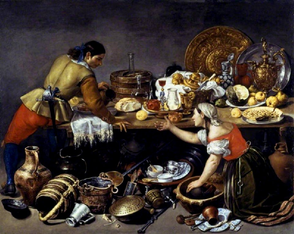 Antonio Pereda y Salgado (1611-1678) - Two Figures at a Table with Kitchen Utensils - 1421752 - National Trust