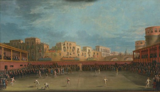Antonio Joli - Darstellung eines Ballspiels im Valle Aragonese in Neapel - GG 8623 - Kunsthistorisches Museum
