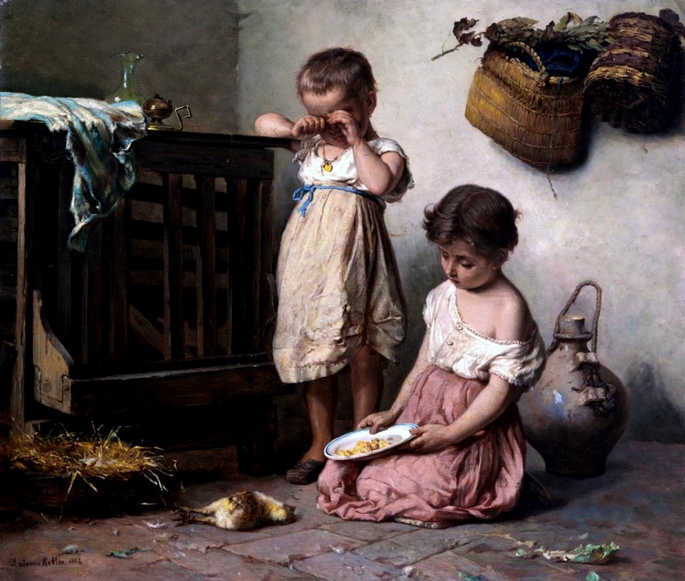 Antonio Rotta, La morte del pulcino, 1878, Venice
