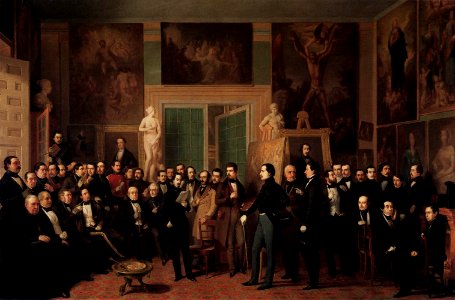 Antonio Maria Esquivel - Meeting of Poets in the Artist's Studio - WGA07548