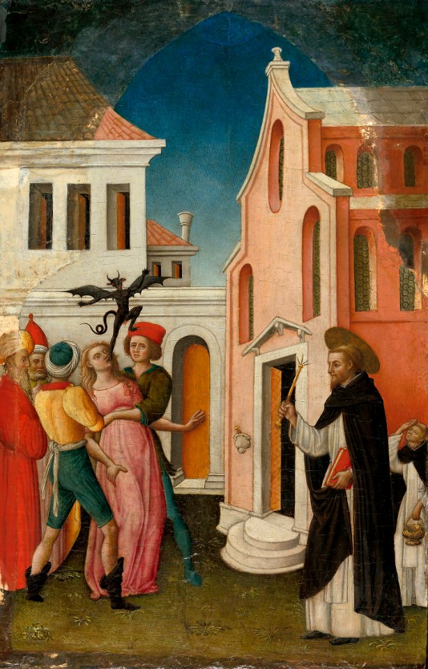 Antonio Vivarini - Saint Peter Martyr Exorcizing a Woman Possessed by a Devil - 1983.384 - Art Institute of Chicago