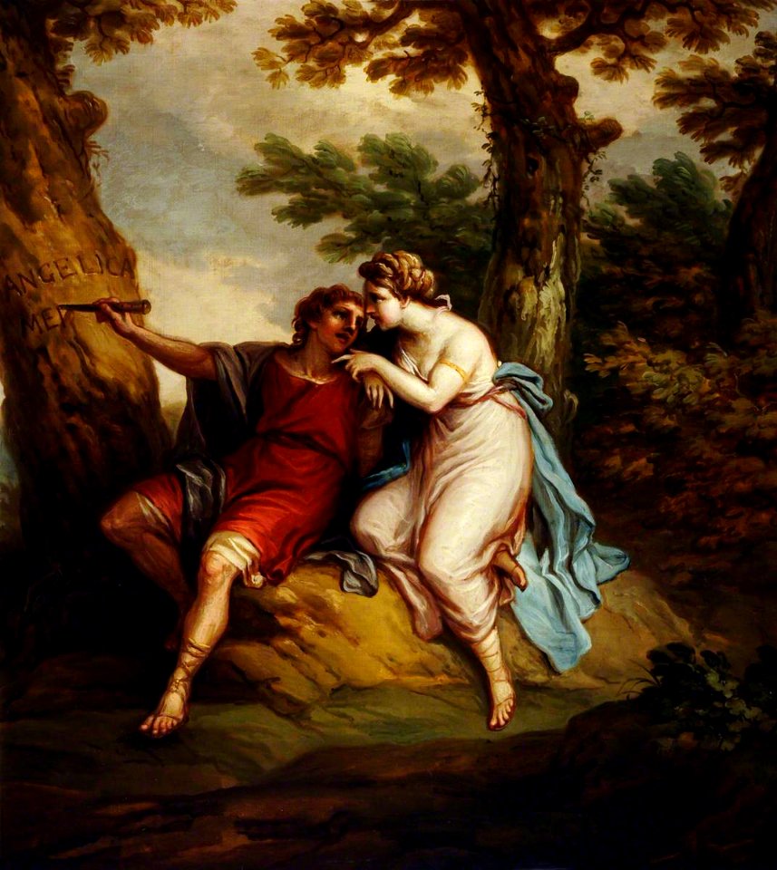Antonio Zucchi (1726-1796) - Angelica and Medoro, Medoro Carving the Name of Angelica into the Trunk of a Tree - 960077.3 - National Trust