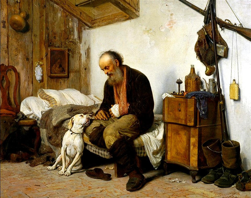 Antonio Rotta A man and his dog, Venice