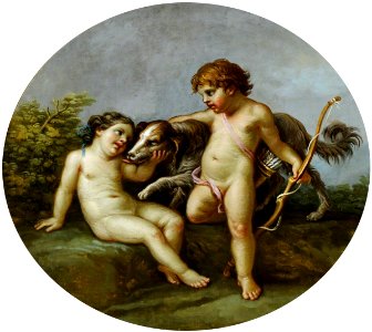 Antonio Zucchi (1726-1796) - Putti with a Dog - 960068.4 - National Trust