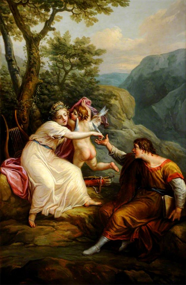 Antonio Zucchi (1726-1796) - Sappho Giving Anacreon a Feather from Cupid's Wing - 960063.1 - National Trust