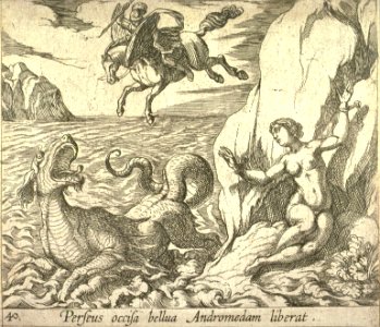 Antonio Tempesta - Perseus occisa bellua Andromedam liberat