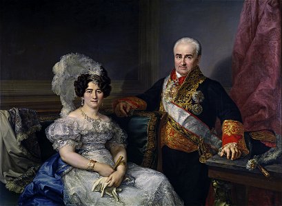 Antonio Ugarte y su esposa, María Antonia Larrazábal (Museo del Prado). Free illustration for personal and commercial use.