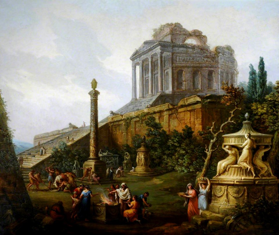 Antonio Zucchi (1726-1796) - Capriccio with a Pagan Temple and a Sacrifice - 960067.2 - National Trust