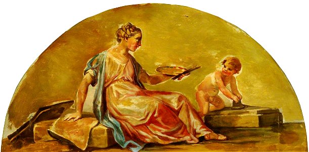 Antonio Zucchi (1726-1796) - Putto with a Personification of Painting - 960266 - National Trust