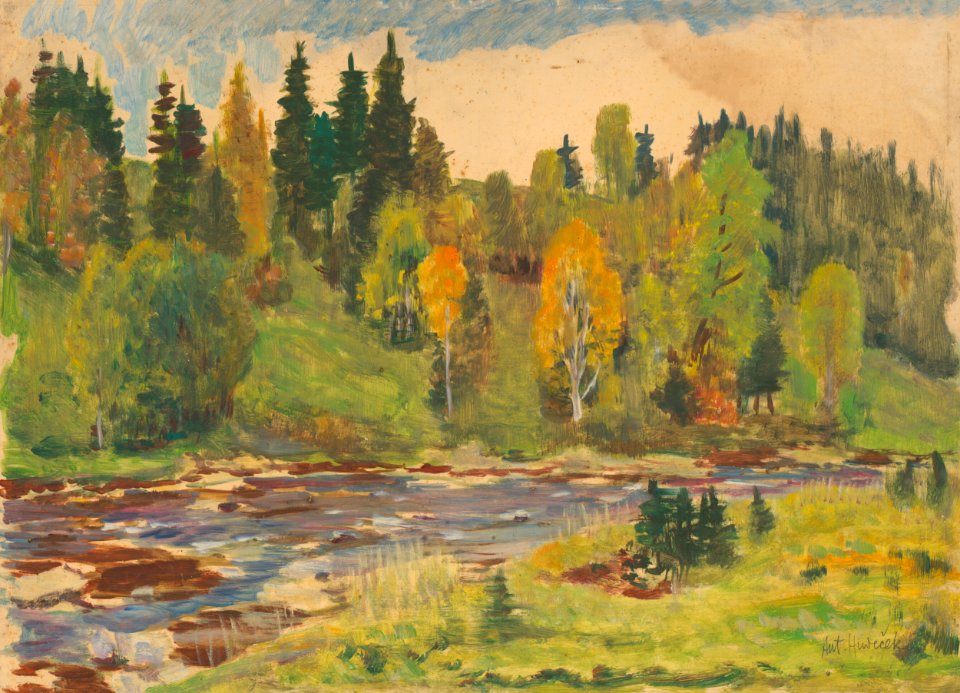 Antonín Hudeček - Krajina s potokom - O 7009 - Slovak National Gallery