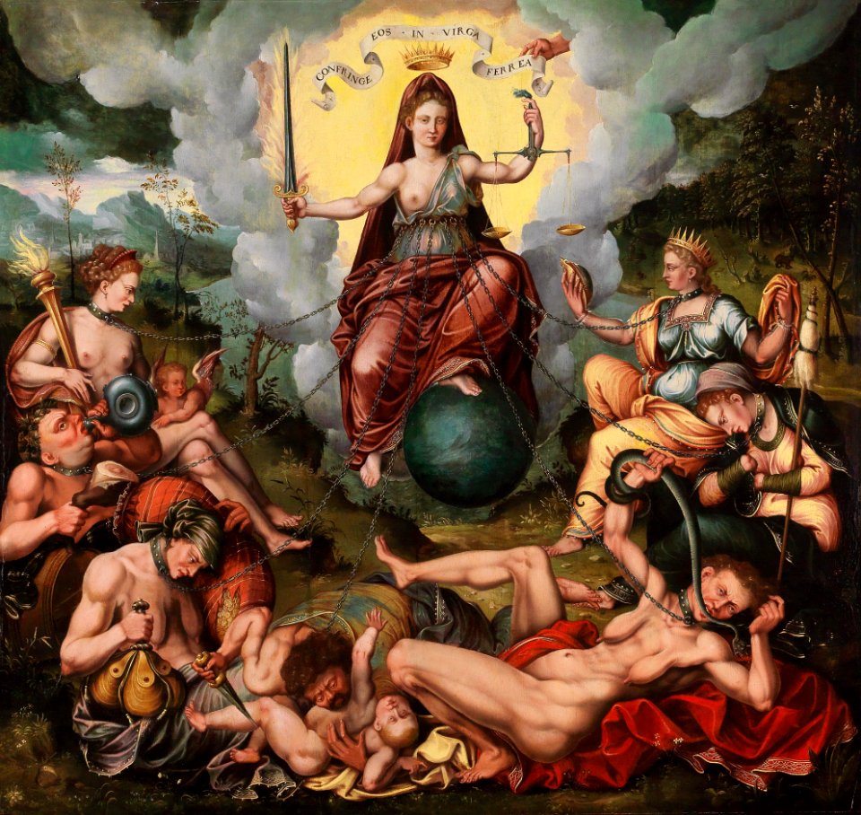Antoon Claeissens - Justitia vanquishes the Seven Capital Sins