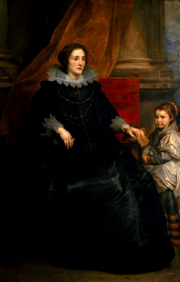 Antoon van Dyck - Portet van een voorname dame met haar dochter