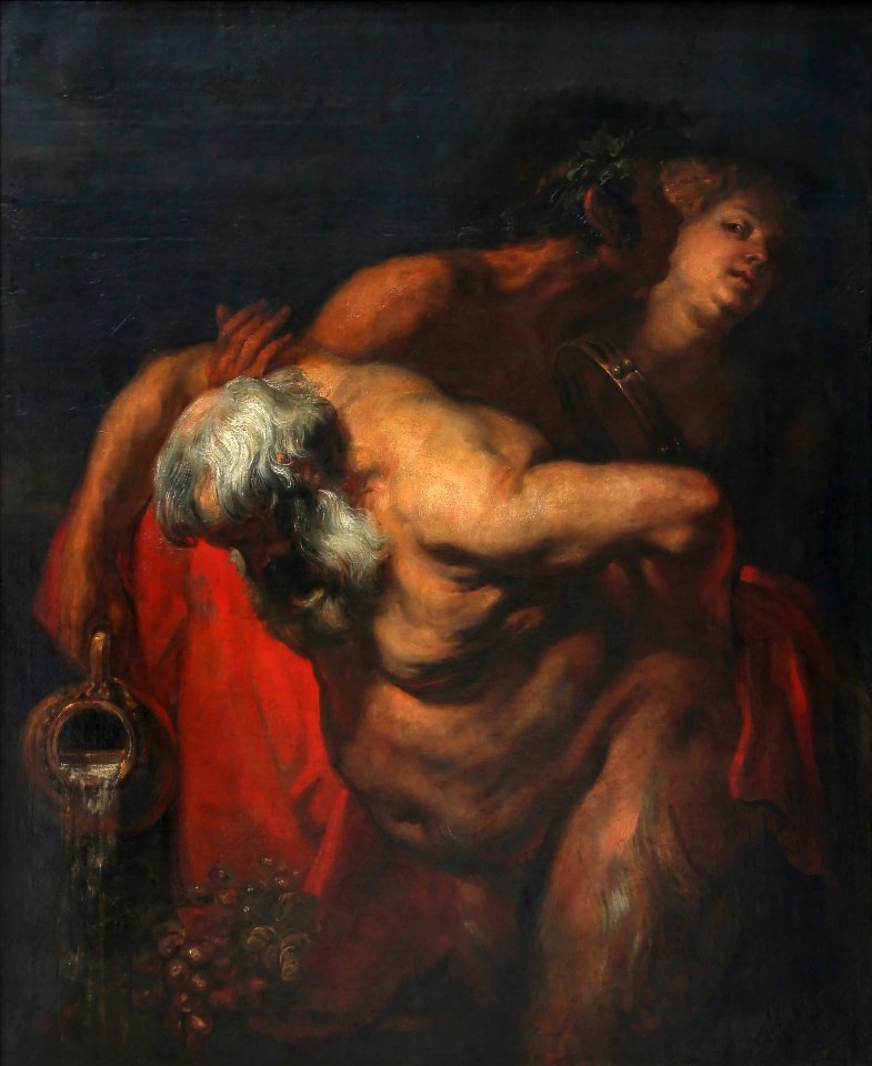Antoon Van Dyck - Silène ivre soutenu par un faune et une bacchante