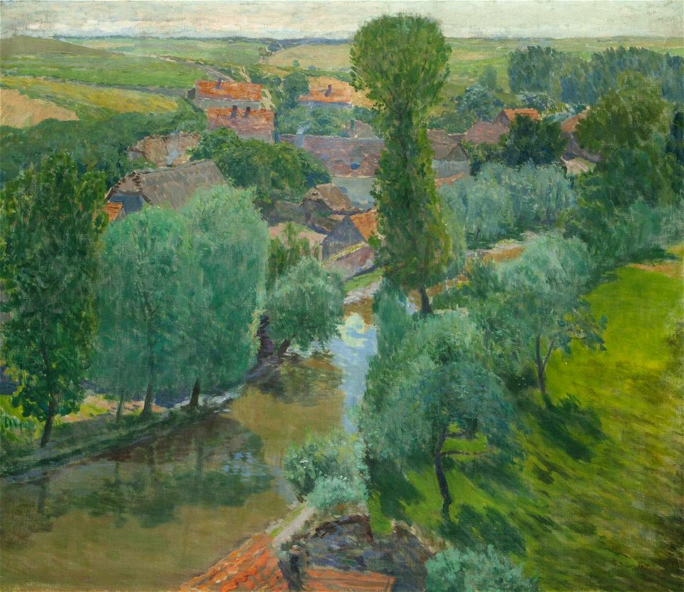Antonín Hudecek Blick auf die Burg Okor c1900