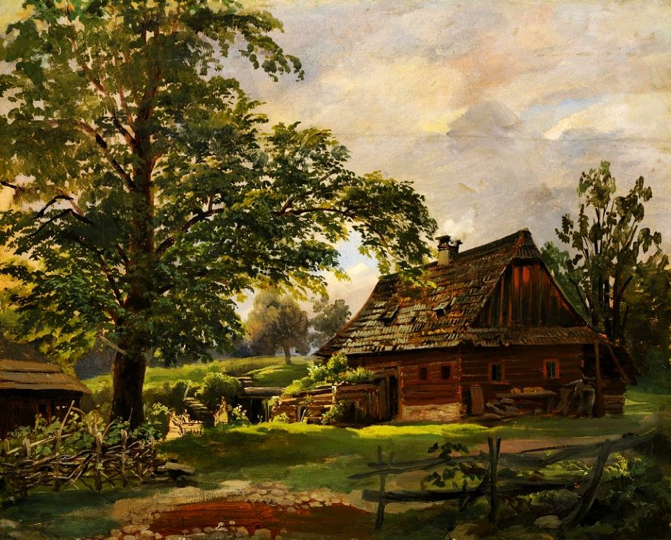 Antonín Mánes (1784-1843) - Krajina s dřevěným stavením