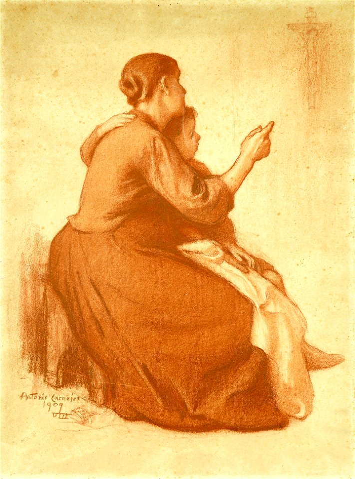 António Carneiro - Mulher e criança