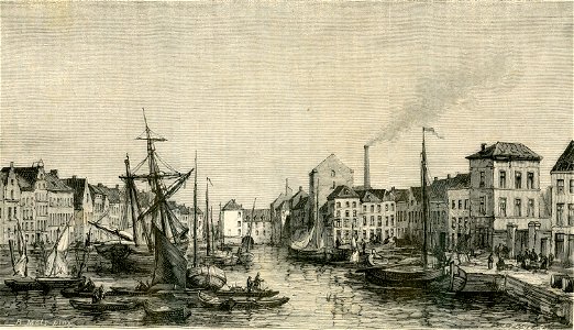 Anversa il canale dei Birrai, quadro di Robert Mols