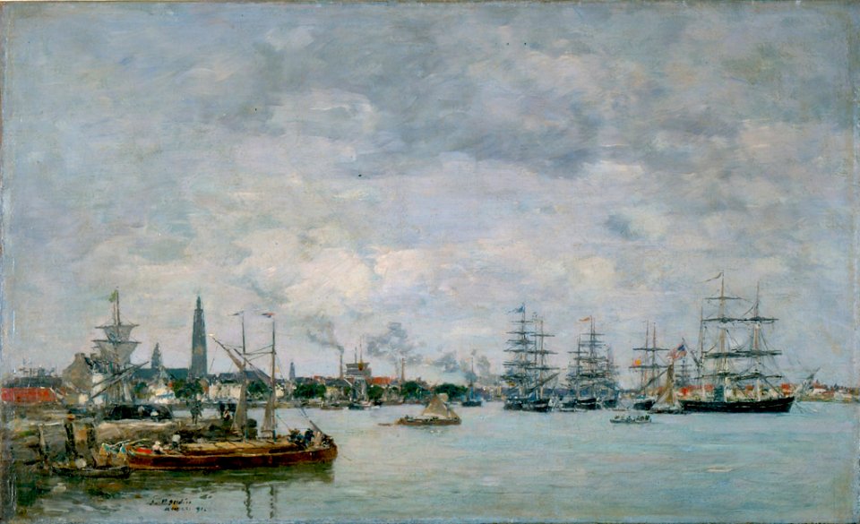 Antwerp, Boats on the Scheldt by Eugène Louis Boudin, High Museum of Art