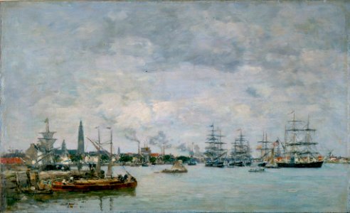 Antwerp, Boats on the Scheldt by Eugène Louis Boudin, High Museum of Art