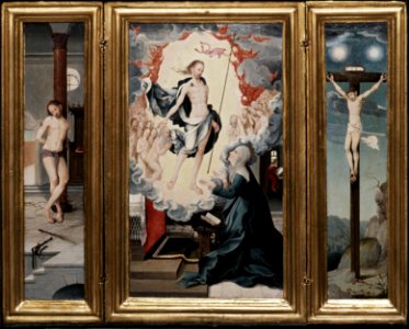 Anônimo - Flagelação, Cristo triunfante aparece à Virgem, Crucificação