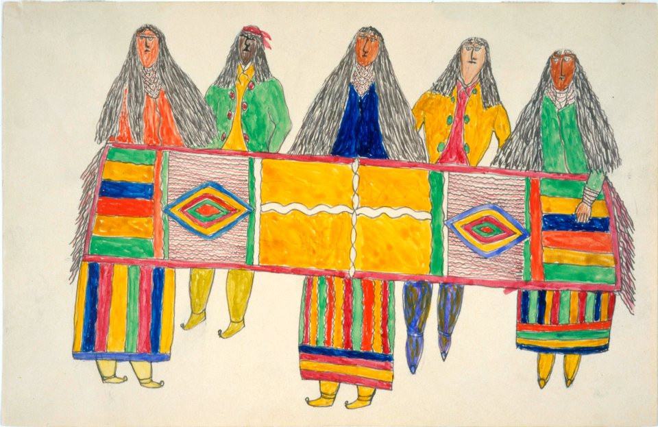 Apache women with blanket (Gokliz sketch)