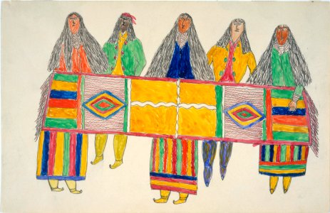 Apache women with blanket (Gokliz sketch)