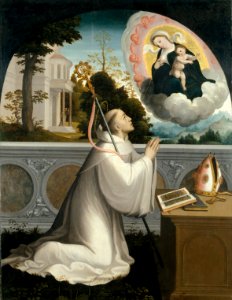 Aparición de la Virgen a San Bernardo, por Juan Correa de Vivar