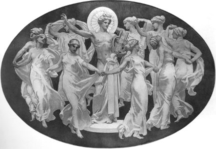 Apollo and the Muses by John Singer Sargent. Free illustration for personal and commercial use.