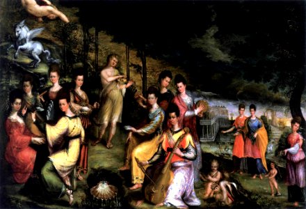 Apollo and the Muses by Lavinia Fontana. Free illustration for personal and commercial use.