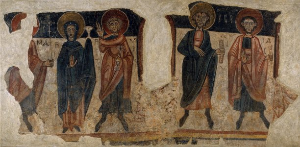 Apostles with the Virgin from Sant Romà de les Bons - Google Art Project