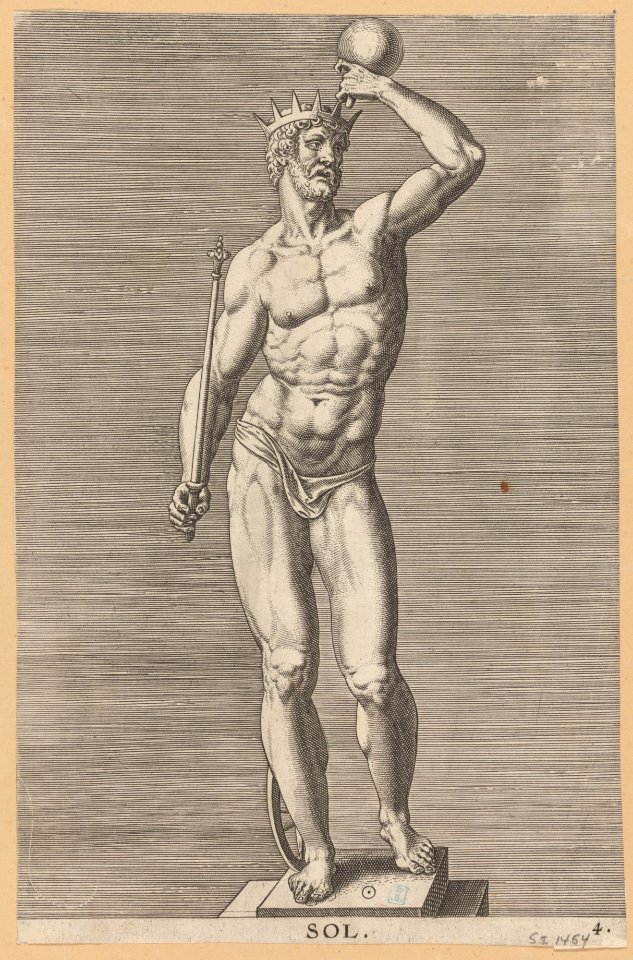 Apollo (Sun) 1585 print by Jacques Jonghelinck, S.I 1464, Prints Department, Royal Library of Belgium