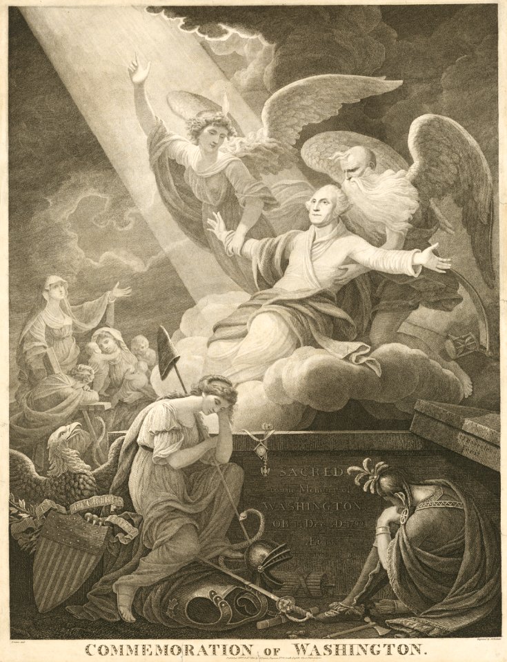 Apotheosis of Washington by John James Barralet, c. 1800-1816, engraving on paper, from the National Portrait Gallery - NPG-NPG 2011 138Washington-000001