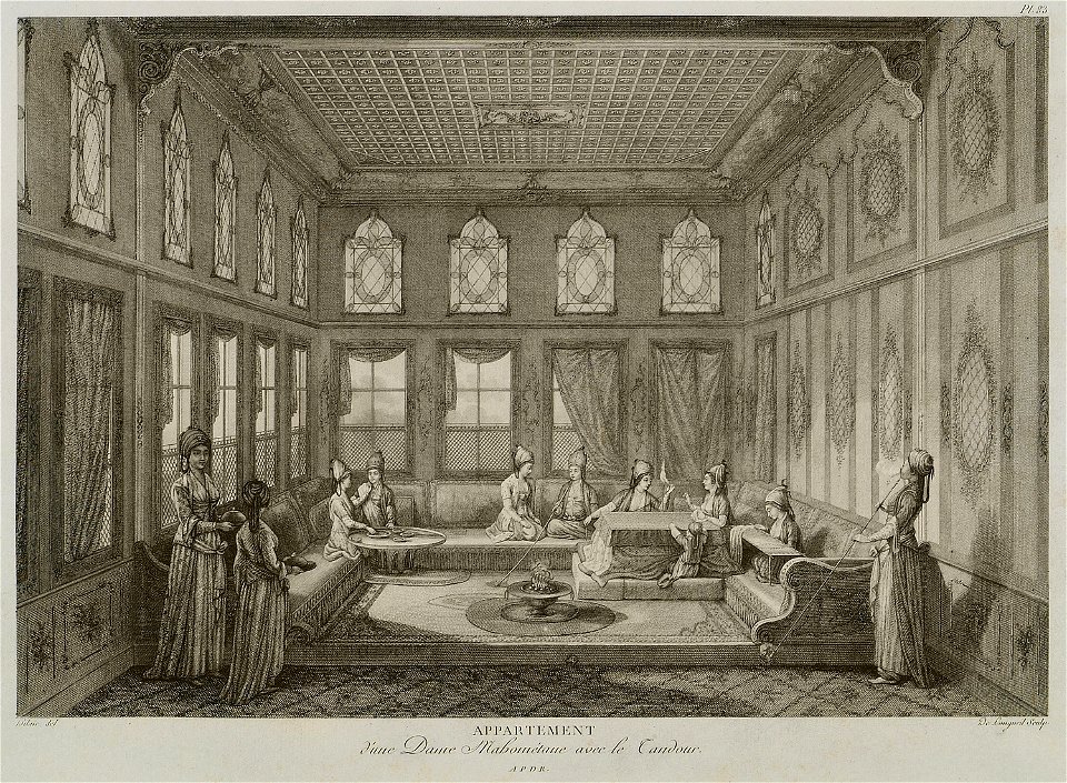 Appartement d'une dame Mahométane avec le tandour - D'ohsson Mouradgea - 1790