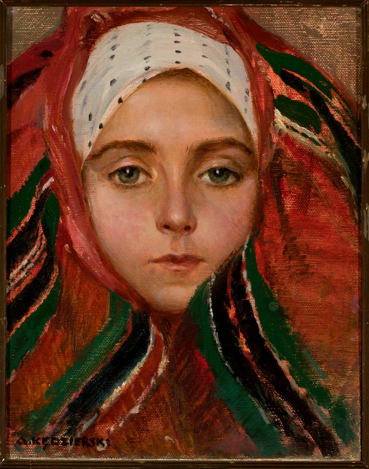 Apoloniusz Kędzierski - Head of a young woman from Łowicz - MP 2673 - National Museum in Warsaw