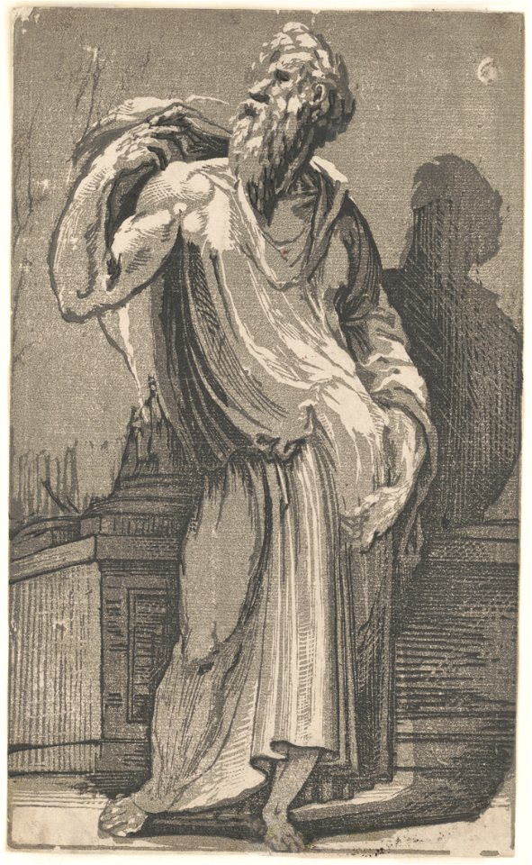 Apostle at the base of a column LCCN2007682528
