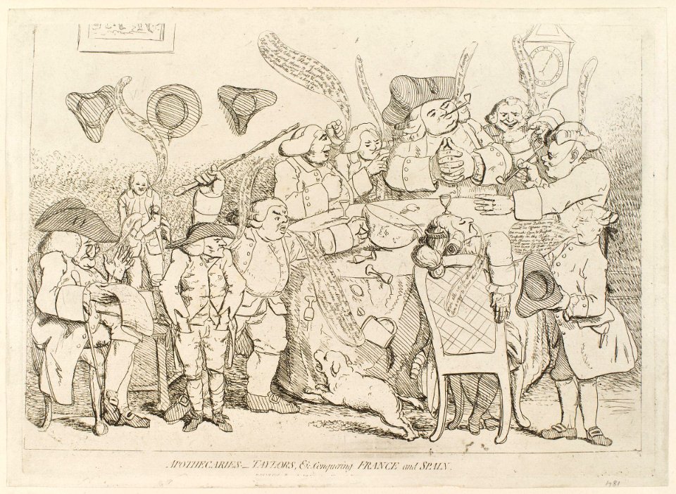 Apothecaries - taylors, &c. conquering France and Spain by James Gillray