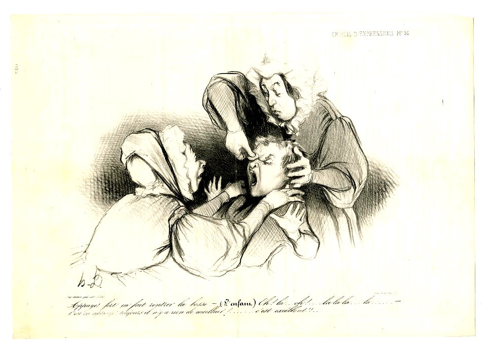 Appuyez fort, ça fait rentrer la bosse... (Press hard, the bump is giving way....) (BM 1910,0324.80)