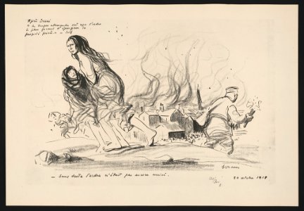 Après Douai. a les troupes allemandes ont rages l'ordre le plus formal d'epangner la propiete privée sorf Sans doute l'ordre n'etait pas encore arrive LCCN2015648490