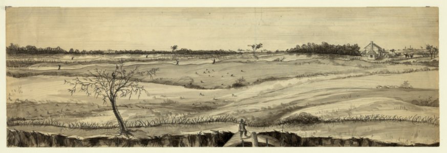 Appearance of the Union and Rebel lines at the Front, from the Parapet of Fort Fisher, Mar. 28 showing the territory gained by the 2nd and 6th, Army Corps after the rebel attack on the LCCN2004661297