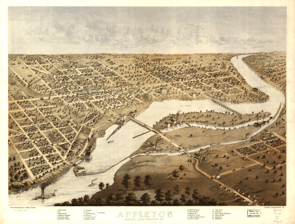 Appleton, Outagamie County, Wisconsin 1867. LOC 73694533