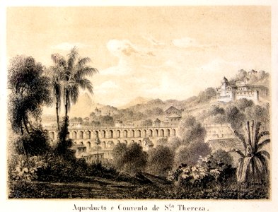 Aqueduto e Convento de Santa Teresa, da Coleção Brasiliana Iconográfica