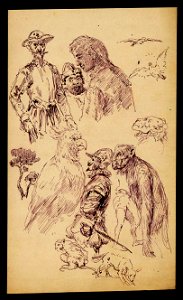 Apunts de Don Quixot, Sancho, un cavaller i animals diversos