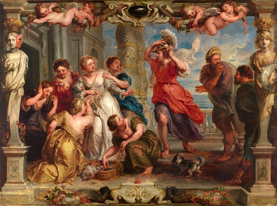 Aquiles descubierto entre las hijas de Licomedes, por Rubens