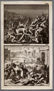 Arabieren en Assyriërs doodden de in hun kamp gekomen Joden om te onderzoeken of zij goud hadden ingeslikt, Ellende onder de bewoners van Jeruzalem, objectnr A 48117