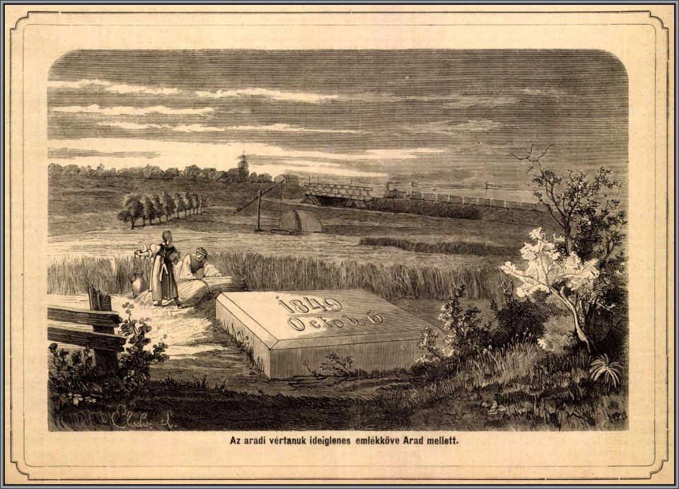 Aradi vértanúk emlékköve, Mo. és a Nagyvilág, 1874