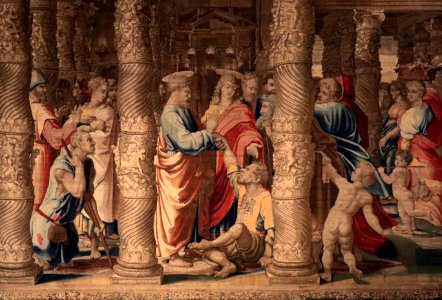 Arazzo con la guarigione dello storpio operata dai santi Pietro e Giovanni - Bruxelles secondo decennio del 1500 (cartone preparatorio di Raffaello Sanzio) - Appartamento degli arazzi - Palazzo Ducale di Mantova