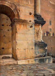 Arch of Septimius Severus in Rome (Detail) by Luigi Bazzani