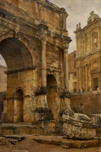 Arch of Septimius Severus in the Forum Romanum by Luigi Bazzani