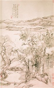 Arbre en automne et corneilles 1712 par le peintre chinois Wang Hui