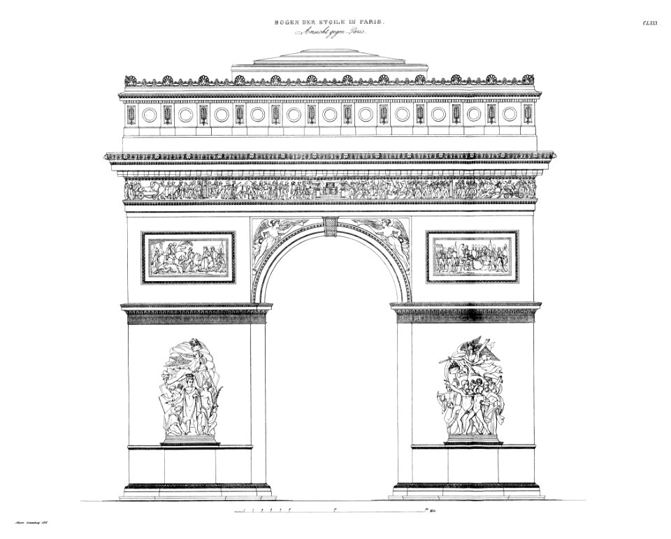Arc de Triomphe ABZ Wien 1838 Plan 180